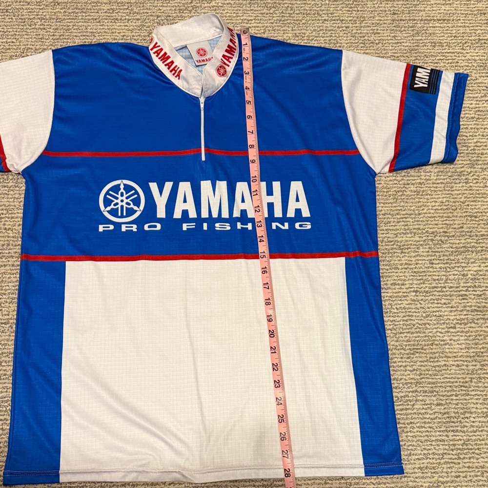 Yamaha Fishing Jersey/Shirt Blue and White Mens Small - Picture 5 of 6
